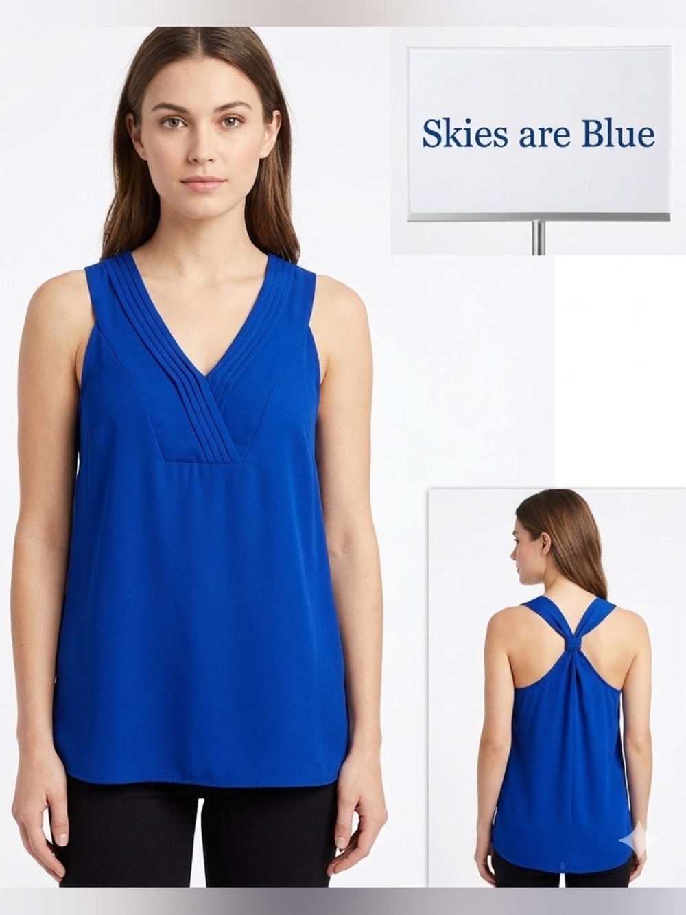 Skies Are Blue Racerback Tank Top Small